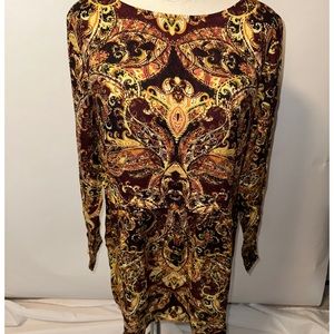 J. Jill Tunic Long Sleeve Blouse Size Med New